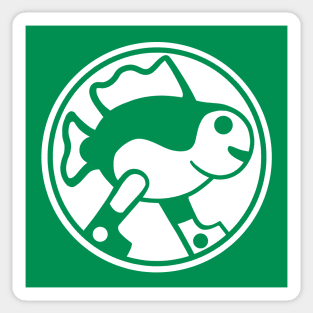 Minimal, dorky design for evolving people. Walking Fish. Sticker